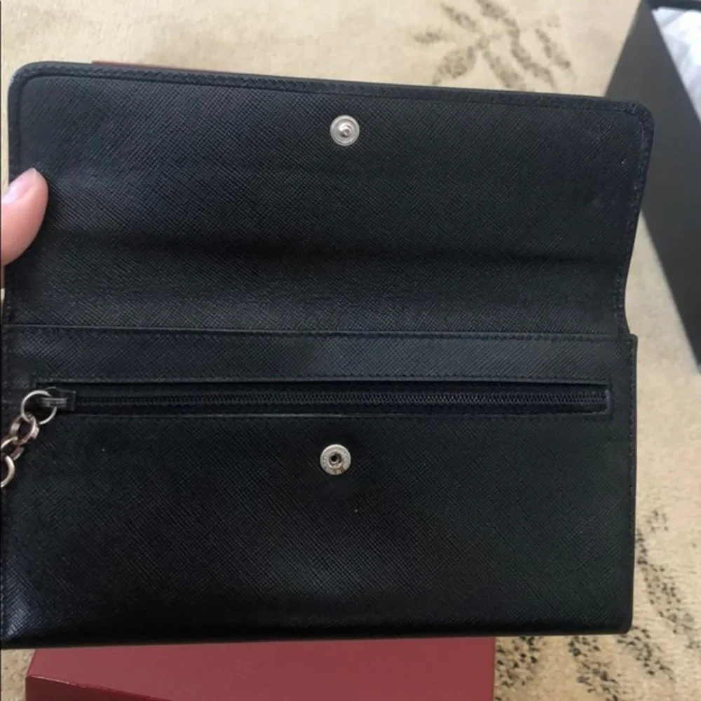 Ferragamo Leather Wallet with Logo Charm